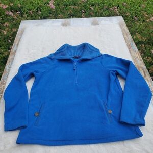 Lands' End Vibrant Blue Womens Fleece Pullover